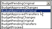 ARC Column drop-down list.