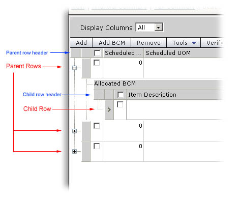 Hierarchical Grid screen.